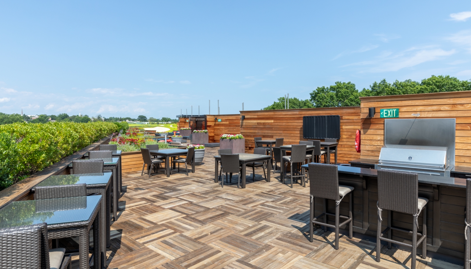 large rooftop lounge at JLofts